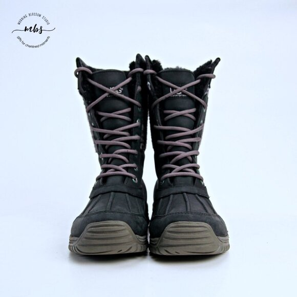 UGG Adirondack II Exotic Waterproof Sheepwool Boots Black Women 7 - Picture 3 of 13
